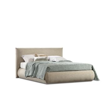 Feeling - Letto matrimoniale tessile con base contenitore