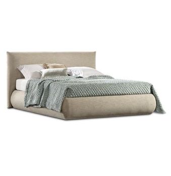 Feeling - Letto matrimoniale tessile con base contenitore