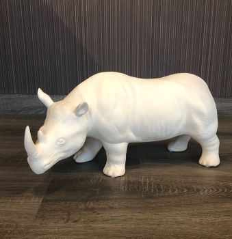 Statua in gesso bianco - Rinoceronte