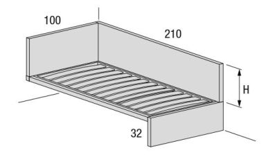 Letto-Gizmo-Con-gamba-in-legno-laccato-fissato-a-parete-Lago