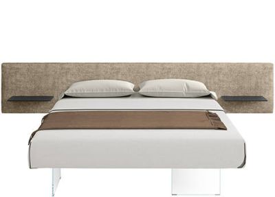 Letto Air - Pianale freestanding e testiera tessuto fissata a parete