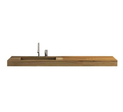 Depth - Lavabo in legno con vasca trasparente