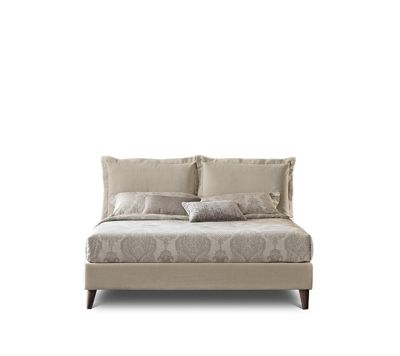 Vivian - Letto matrimoniale tessile con base contenitore