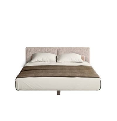 Letto Fluttua SOFT - Pianale e testiera imbottita in tessuto fissati a parete