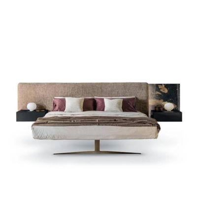 Letto Steel Free - Pianale freestanding e testiera fissata a parete