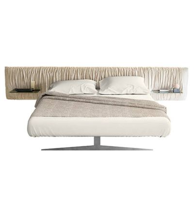 Letto Steel Replis - Pianale freestanding e testata large fissata a parete
