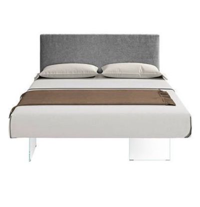 Letto Air - Pianale Freestanding e Testiera tessuto fissata a parete 