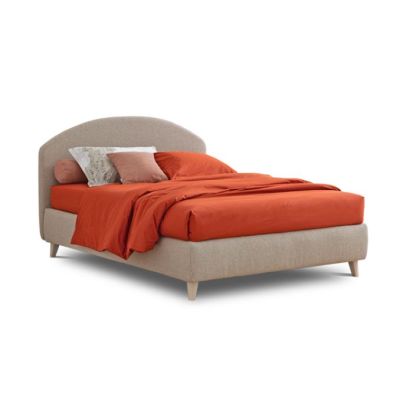 Castle - Letto singolo tessile con base contenitore