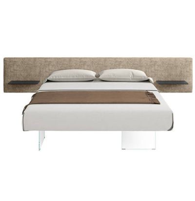 Letto Air - Pianale freestanding e testiera tessuto fissata a parete