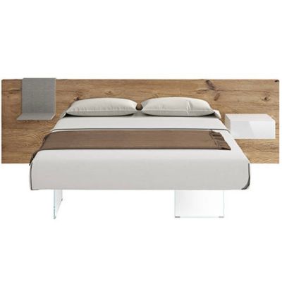 Letto Air - Pianale e testiera in Wildwood freestanding a terra