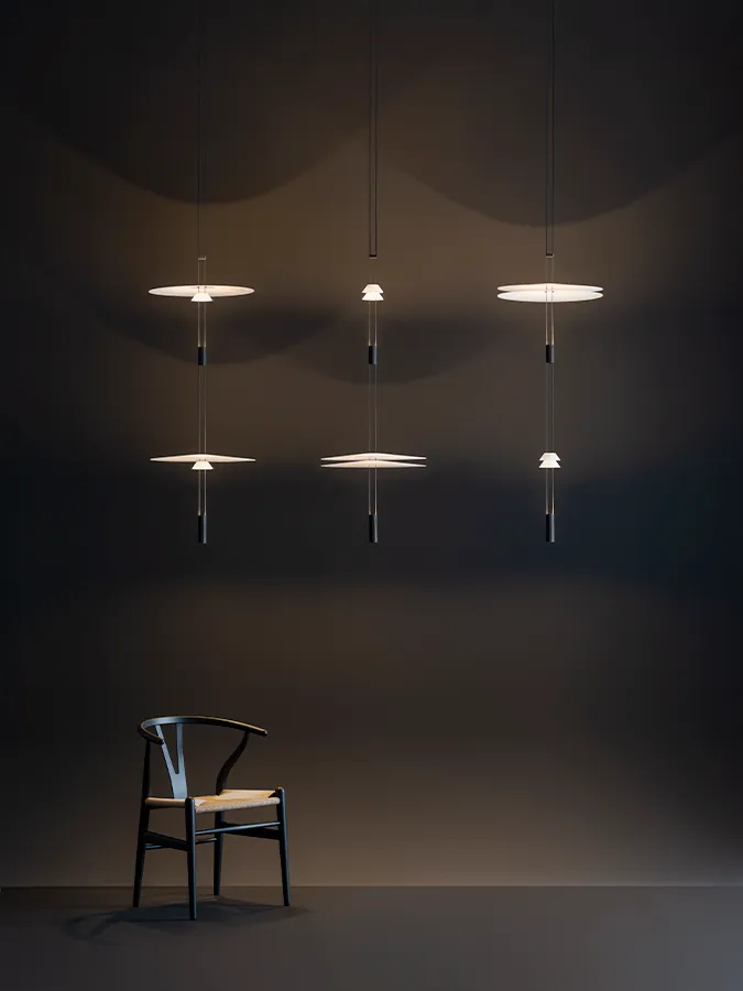 Lampade a sospensione di diverse forme Vibia Milano